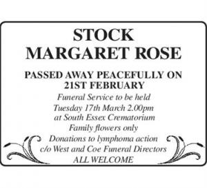 MARGARET ROSE STOCK