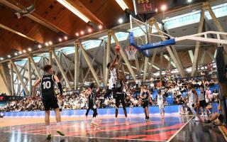 Action from the under-19 men's game at the Hoopsfix All-Star Classic