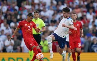 Declan Rice in action for England against North Macedonia. Picture: TIM GOODE/PA