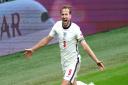 England's Harry Kane celebrates scoring their side's second goal of the game during the UEFA Euro 2020 round of 16 match at Wembley Stadium, London. Picture date: Tuesday June 29, 2021.