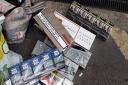 Some of the cigarettes and tobacco seized from the street trader in Barking Town Centre