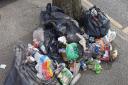 Bags of rubbish that council officers found dumped in Parsloes Avenue, Dagenham