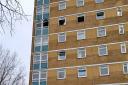 A sixth-floor flat in Bell Farm Avenue, Dagenham was damaged by fire on Sunday afternoon