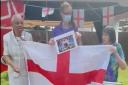 Hanbury Court residents Carmen Richards and Iris Barnard showing their support for England ahead of the Euro 2020 final.