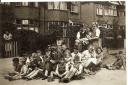 VE Day Celebrations in Pemberton Gardens, Chadwell Heath. Ron's brother in law, Keith Brooks, is front row, far right. Picture: Ronald Lloyd