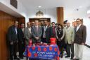 Council leader Cllr Darren Rodwell and mayor of Barking and Dagenham Cllr Peter Chand with members of the Ahmadiyya Muslim Elders Association at the poppy appeal launch. Picture: LBBD
