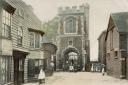 The Curfew Tower, with old buildings on what is now open land. Picture: Michael Foley