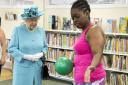 The Queen speaks to a pilates instructor Pic: Heathcliff O'Malley/Daily Telegraph/PA Wire
