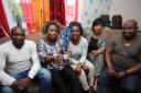 Jamilatu Sesay (second left) with her charity group members Amadu Barrie, Mariatu L.Kamara, Hawa Koroma Omoregie and Ibraheem Taqioer Contou