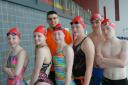 The students with their coach and Barking and Dagenham Aquatics Club manager Geoff Wade