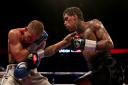 Conor Benn in action against Josef Zahradnik in their welterweight contest at the O2 Arena