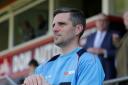 Ben Strevens looks on at Victoria Road in 2019 during his time as Eastleigh manager. He will lead Dagenham & Redbridge for the first time today.