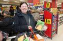 One of the first shoppers at new Dagenham Iceland