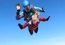 Tina Clark skydiving from 10,000ft to raise funds for Saint Francis Hospice in memory of her mum Brenda.