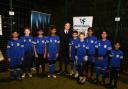 West Ham captain Mark Noble with players at the Sporting Bengal Academy in Stepney Green (pic: Ken Mears).
