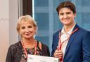Kyle Clayton gets 'Student of the Year' award from Digital Skills Project's Julia Von Klonowski