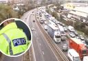 Traffic on the A406, Barking Road, Barking, where a pregnant woman is stuck in congestion