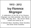 Ivy Florence Mcgregor