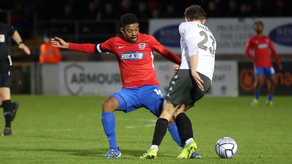 Barking and Dagenham Post: Angelo Balanta of Dagenham and Daniele Collinge of Dover Barking and Dagenham Post: Angelo Balanta of Dagenham and Daniele Collinge of Dover