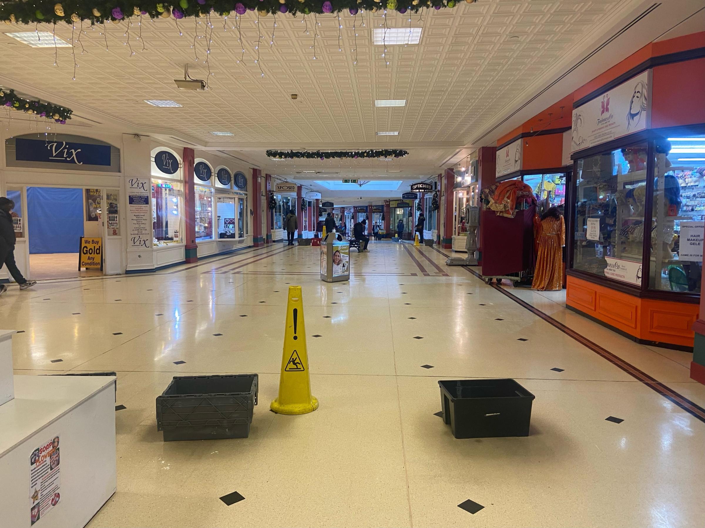 The shopping centre is plagued by leaks