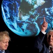 Boris Johnson and Sir David Attenborough at the launch of COP26
