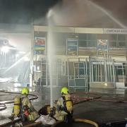 About 100 London Fire Brigade firefighters tackled a blaze in a warehouse in Freshwater Road, Dagenham