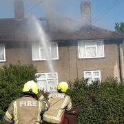 Firefighters tackle a blaze in Dagenham
