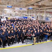 Ford Dagenham employees celebrate the plant's 90th anniversary.