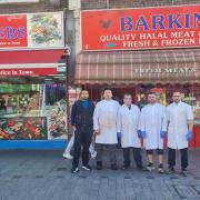 The team at Barking Quality Halal Meat and Poultry outside the shop in Station Parade.