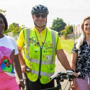 Funmi Atolagbe, Richard Jordan and Anna Gibbs, who has done a refreshers course in cycling courtesy of Barking and Dagenham Council, Be First and Vandome Cycles.