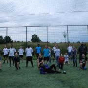 Six-a-side football teams from Future Youth Zone and Barking and Dagenham police