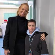 Patsy Palmer with New City College student Max Danino-Halls at Cherry Tree Cafe