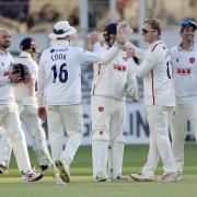 Essex players celebrate a wicket against Middlesex at Lord's