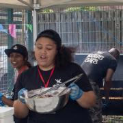 Preparing food for schools' taste festival