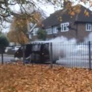 Emergency services attended to the van fire in Gale Street