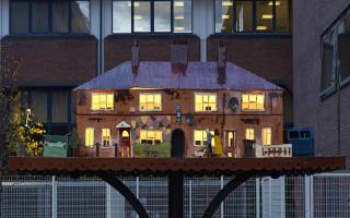 Grayson's sculpture is located in the central courtyard of A House For Artists in Linton Road