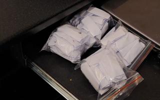 Just some of the packages of Class A drugs seized