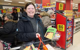 One of the first shoppers at new Dagenham Iceland